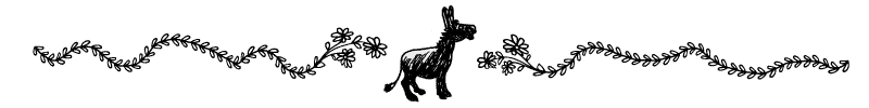 Section divider doodle of donkey